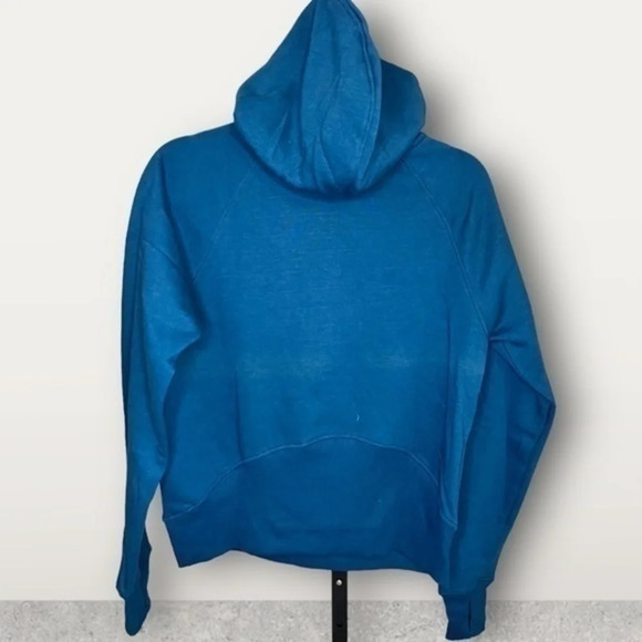 NWT ~ MEMBERS MARK RIBBED HALF ZIP HOODIE ~ THUMB HOLES IN WRIST ~  WOMEN BLUE - Picture 2 of 5